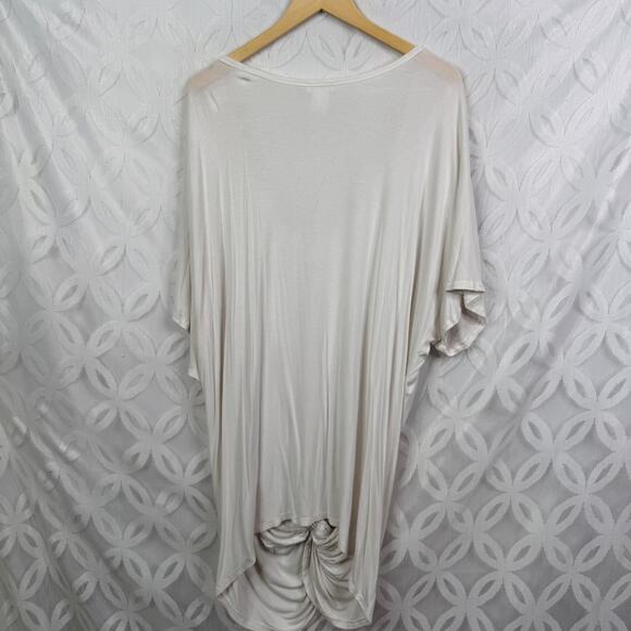 Venus White Twisted Knot Detail Short Sleeve Tunic Tee Size 3X - Picture 4 of 7